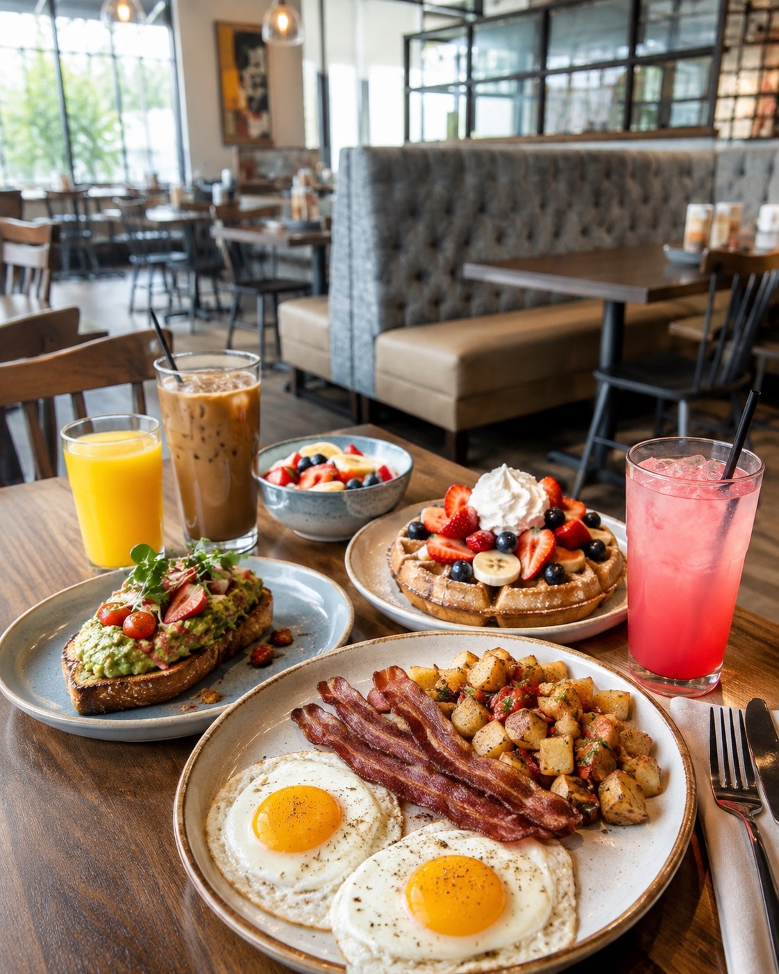 Restaurant brunch spread — content creation example